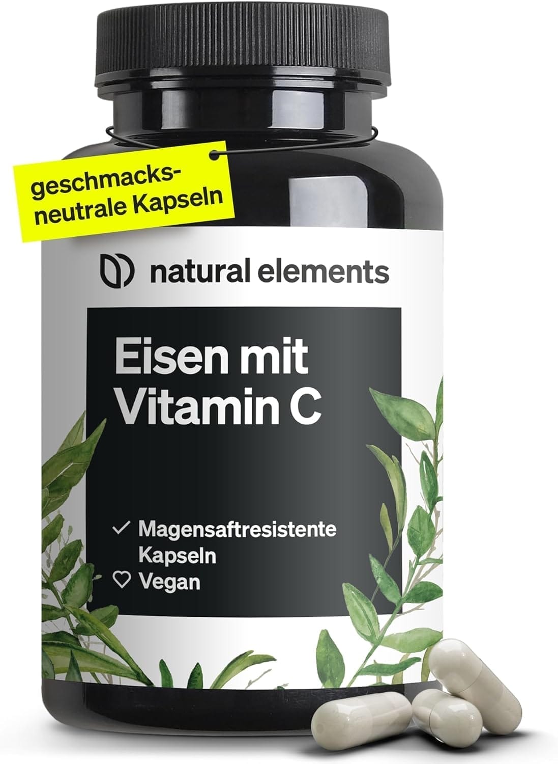 Eisen 20mg Kapseln mit Hochwertigem Vitamin C – Der Vegane Kraftpuffer für deine Gesundheit!