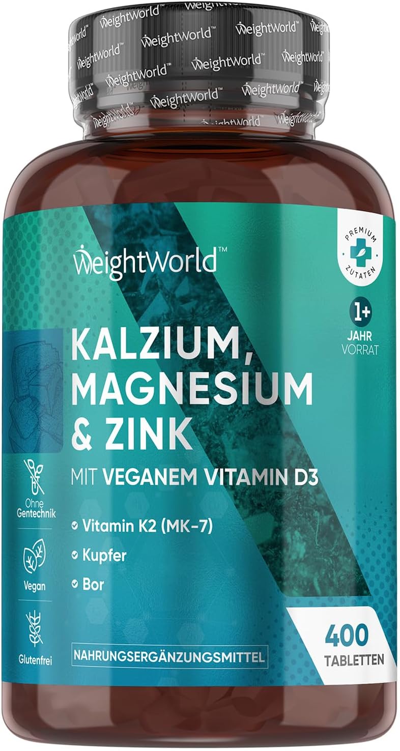 Optimale Mineralstoffversorgung: Kalzium Magnesium Zink von WeightWorld im Test