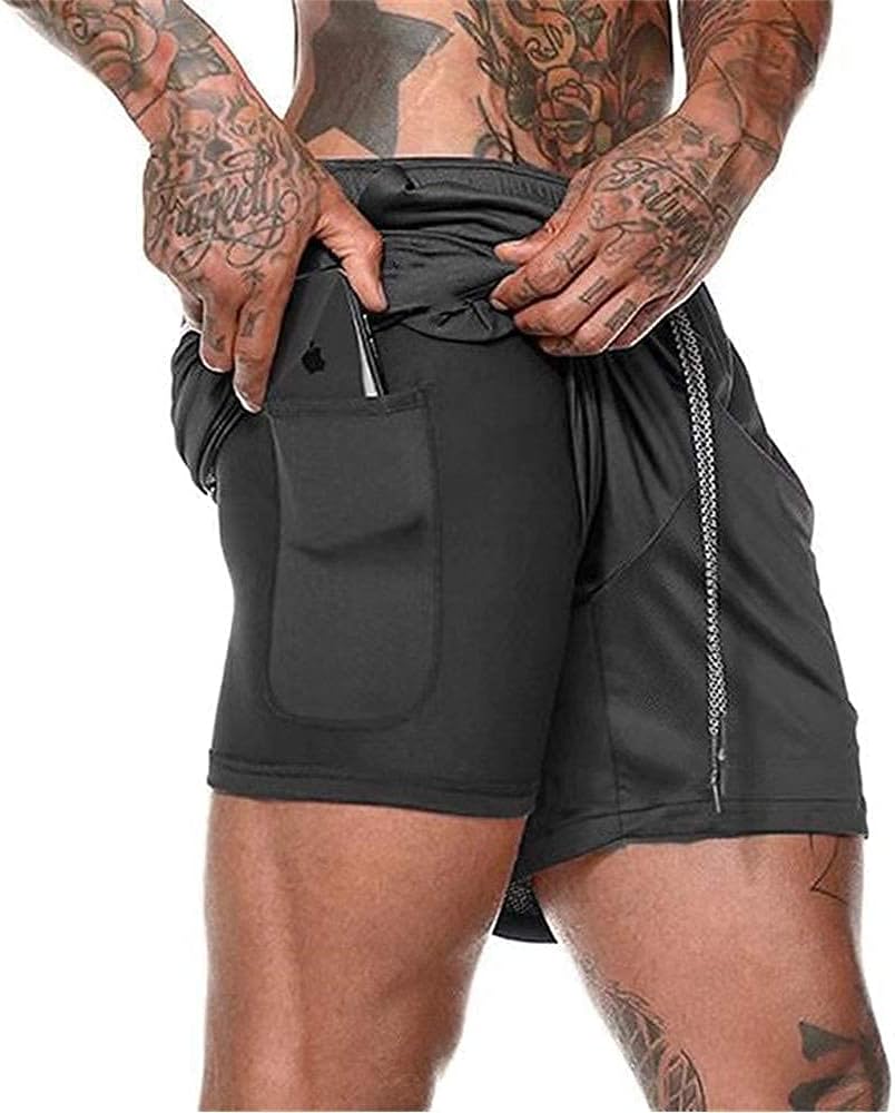 XDSP Herren 2-in-1 Trainingsshorts: Sportlich, Funktional & Schnelltrocknend!