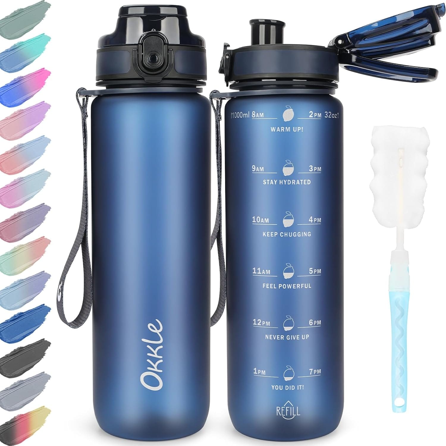 Die perfekte Begleiterin: OKKLE 1L BPA-freie Trinkflasche für Sport & Outdoor