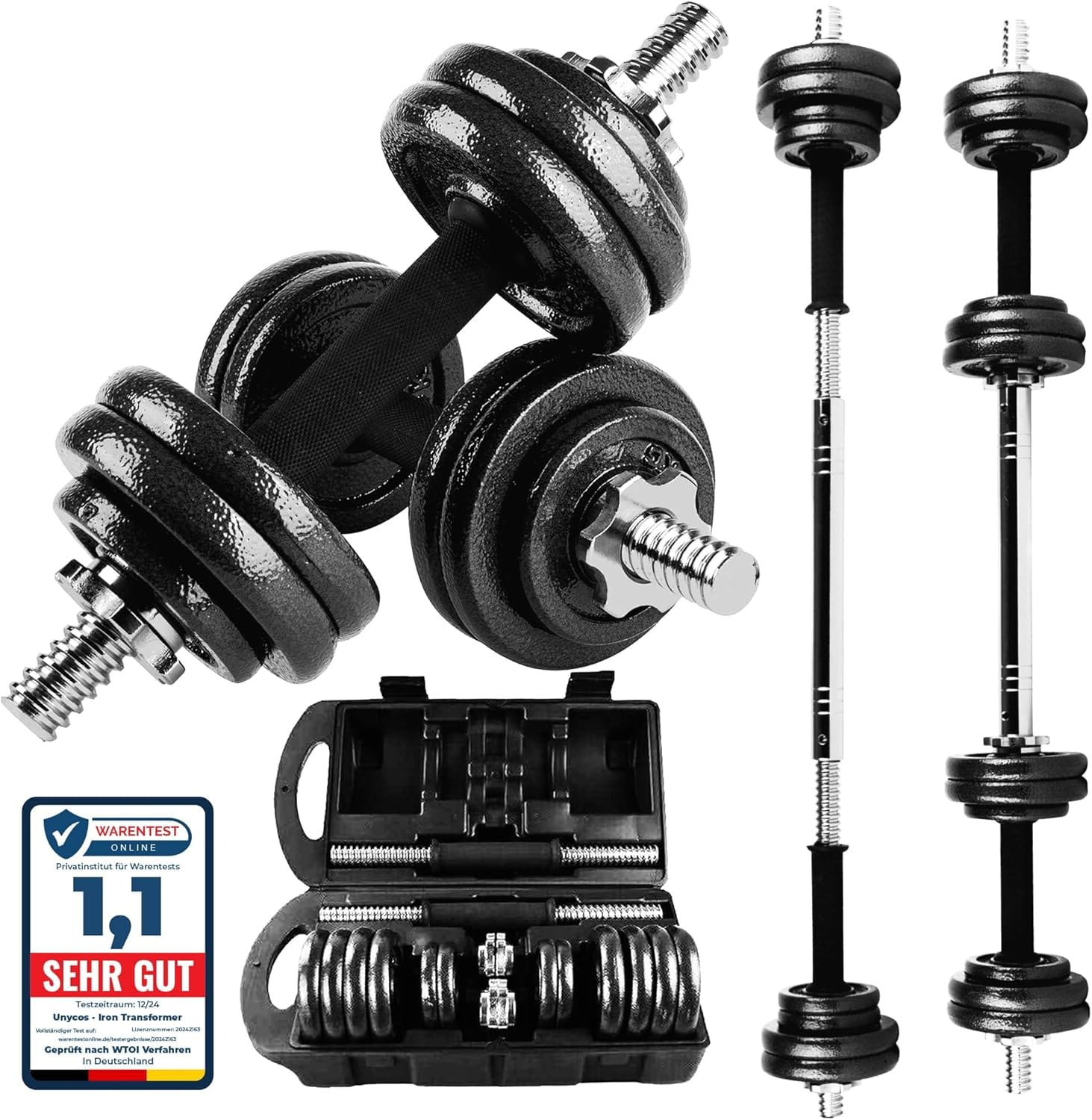 Effizientes Training: unycos 2-in-1 Kurzhanteln & Langhantel im Test