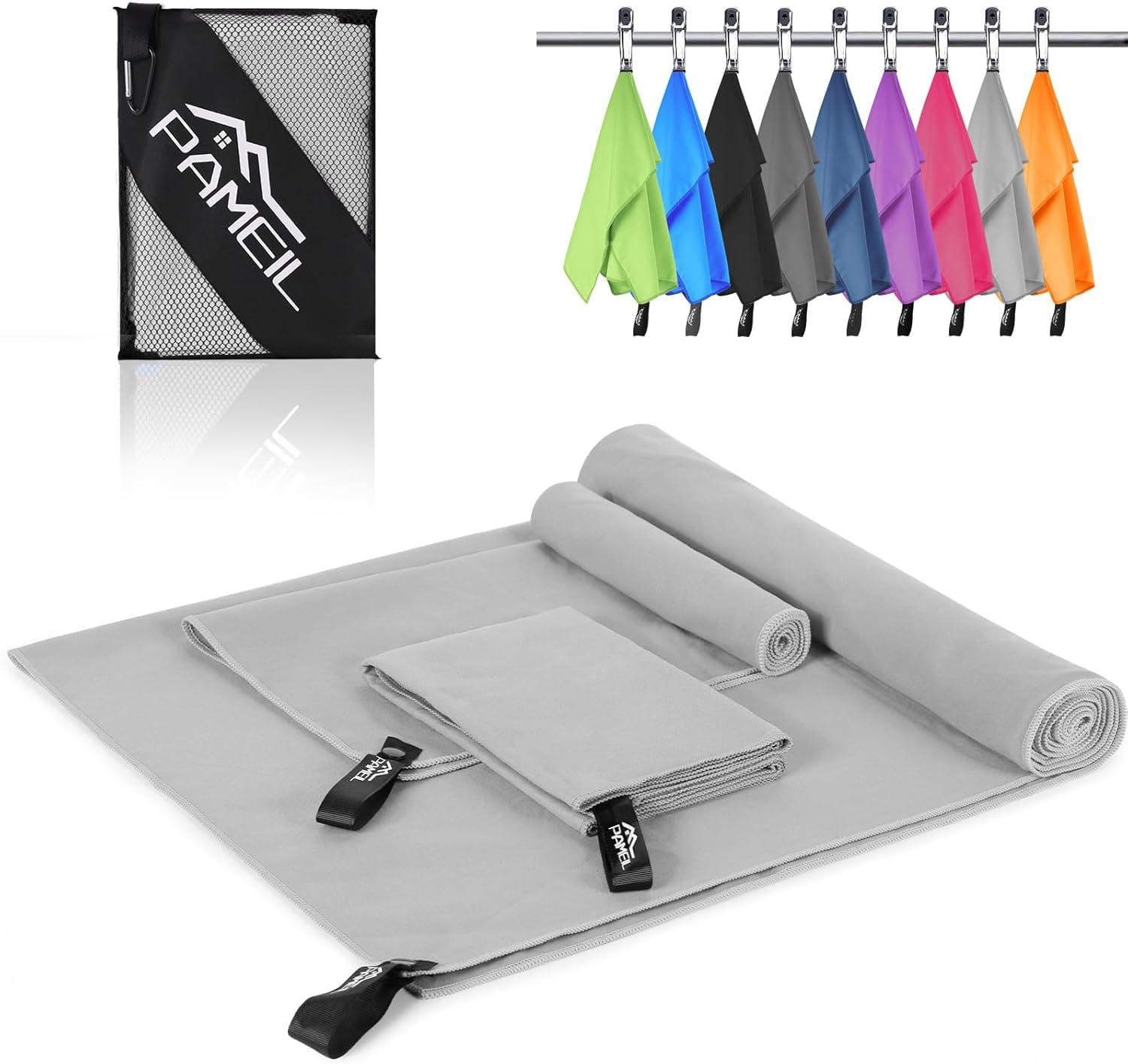Entdecke das Pameil Mikrofaser Handtuch Set: Ideal für Fitness und Reisen!